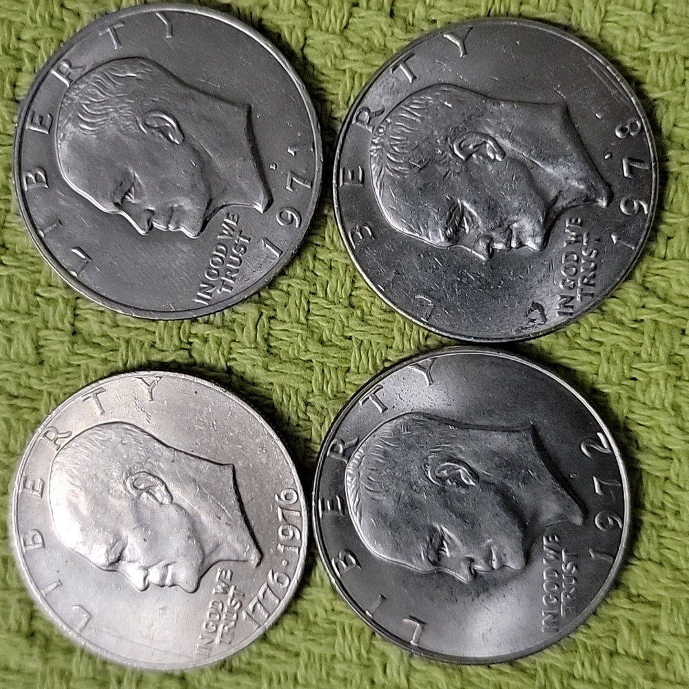 Set of Four Eisenhower Dollar Coins